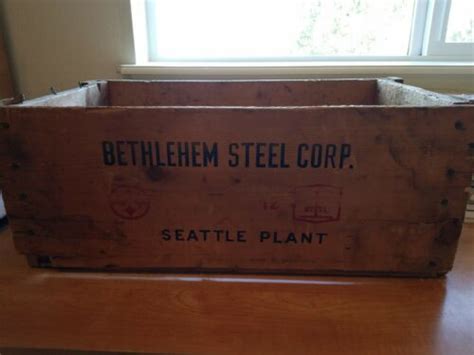 vintage bethlehem steel wooden box|Vintage Bethlehem Steel for sale .